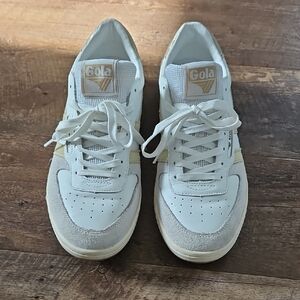 Gola Classic White and Tan Sneakers